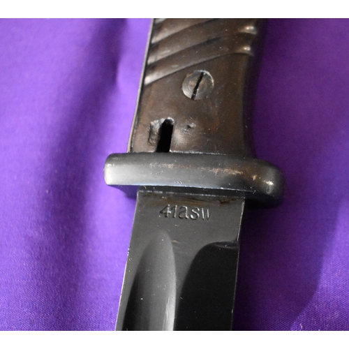 43 - German WWII S84/98 (K98) Mauser bayonet, maker asw - E.u.F Hörster. Year of manufacture 1941, makers... 