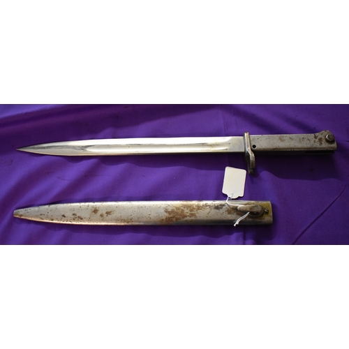 45 - German WWI Ersatz Mauser bayonet EB34 made for Turkey, The two-step muzzle ring allows fitment on bo... 