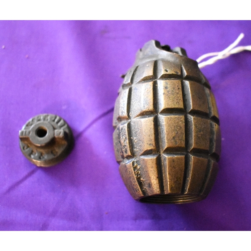 72 - British WWI No.5 Mills Bomb, no maker on the body but it is in excellent condition with some remnant... 