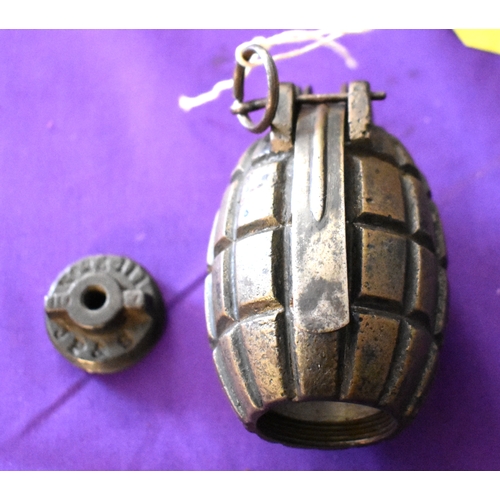 72 - British WWI No.5 Mills Bomb, no maker on the body but it is in excellent condition with some remnant... 