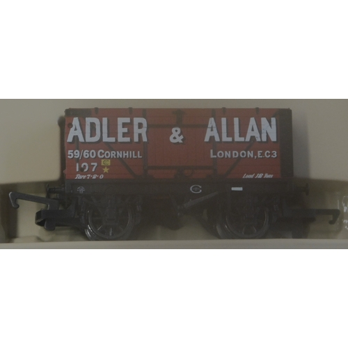 1050 - Hornby R6212 End Tipping Wagon 'Adler and Allan' (2). Mint in box.