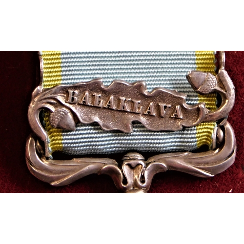 2 - British Crimea Medal, unnamed variant with 'Balaklava' clasp, there is a knock the back left hand si... 