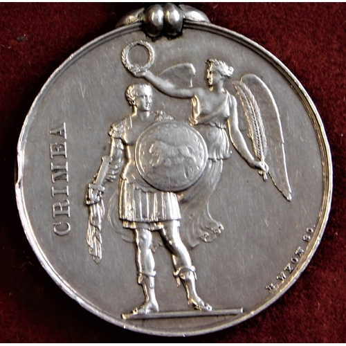 2 - British Crimea Medal, unnamed variant with 'Balaklava' clasp, there is a knock the back left hand si... 