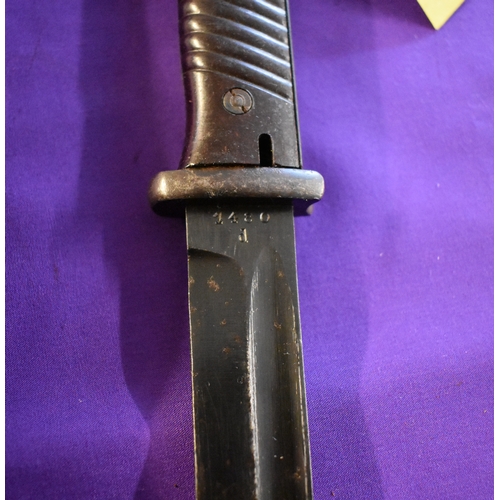 36 - German WWII S84/98 (K98) Mauser bayonet, maker ab - Mundlos AG. Dated 1944. makers mark at the ricas... 