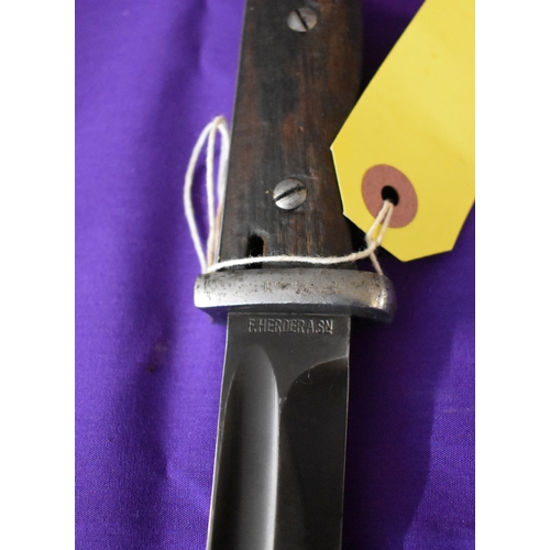 37 - German WWII S84/98 (K98) Mauser bayonet, maker Friedrich Herder und Sohn, Solingen. Dated 1937 on th... 