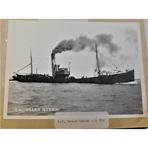 476 - Photo - Album of black and white photo's depicting trawlers sailing from the port of Hull 18090-1975... 