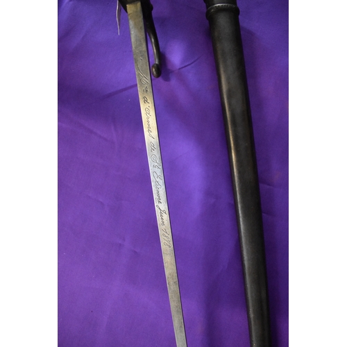 54 - French Mod 1874 Gras Rifle Bayonet, engraved on the spine Mre DArmes, St Etienne 1878.' Bayonet an... 