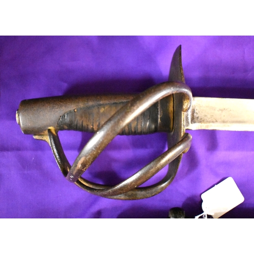 68 - Württemberg M1817 Light Cavalry sabre, makers mark is unclear.  The scabbard is Unit marked 'A.M. XI... 