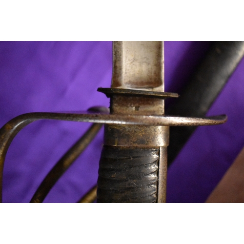 68 - Württemberg M1817 Light Cavalry sabre, makers mark is unclear.  The scabbard is Unit marked 'A.M. XI... 