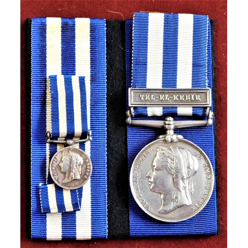 7 - British Egypt Medal 1882-1889 with 'Tel-El-Kebir' clasp to Pte. J. Gibbings. Royal Marines. Comes wi... 