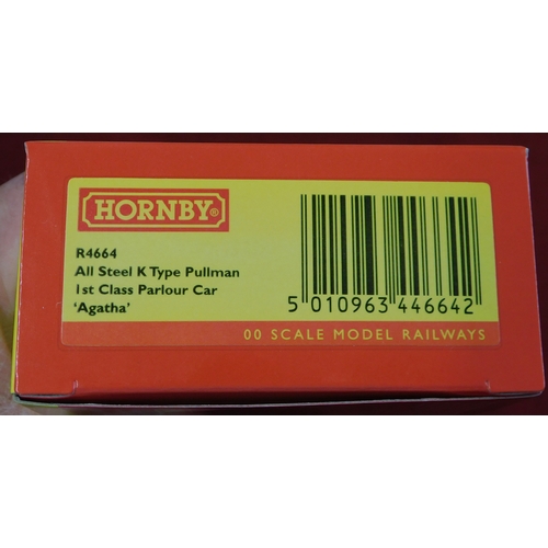 704 - Hornby R4664 All Steel K Type Pullman 1st Class Parlour Car 'Agatha'. Mint in box.