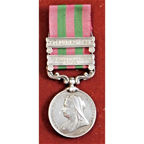 9 - British India Medal with 'Punjab Frontier 1897-98' and 'Tirah 1897-98' clasps to Sgt. G. Wales. 2nd ... 