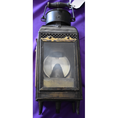 299 - British 1914 dated Lamp, Brass Bulpitt Lantern made Eli Griffiths & Sons Birmingham. The brass has b... 