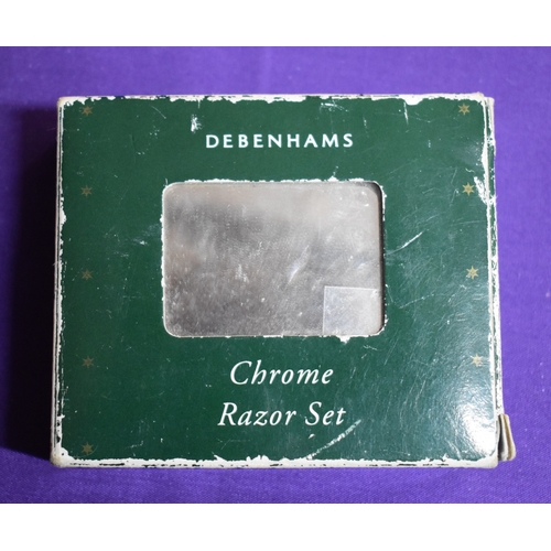 485 - Razor - Debenhams Chrome Razor Set, unused box has wear