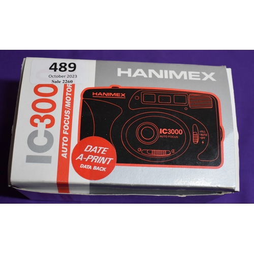 489 - Hanimex Camera IC3000 35mm camera, no visible marks or scratches nor dents, retro 80's camera