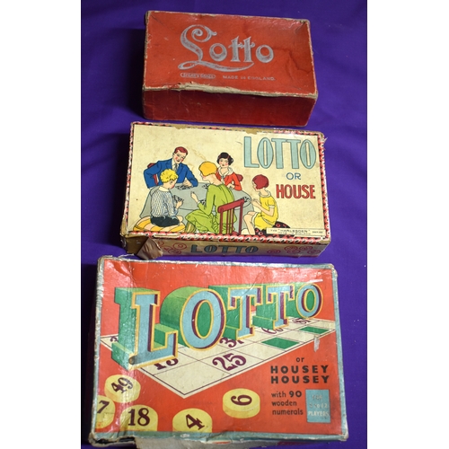 498 - Lotto' (Spears Games) - other wise known as 'bingo' full set with one home made counter (14) 1950s-1... 