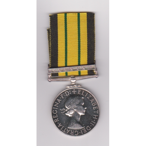 24 - British Africa General Service Medal (EIIR variant) with 'Kenya' clasp (Mau 8Mau Revolt) to 4168 Con... 