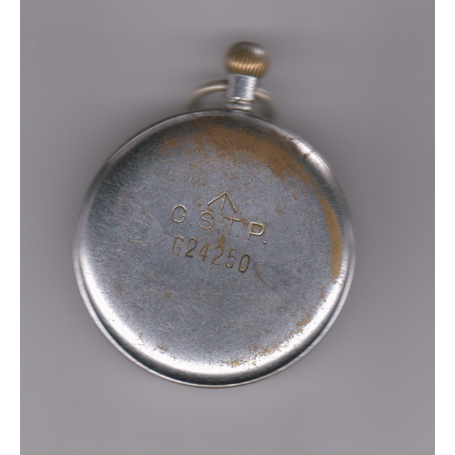 28 - British WWII Military G.S.T.P., pocket watch, Swiss Made by Helvetia and has the earlier 'G' serial ... 