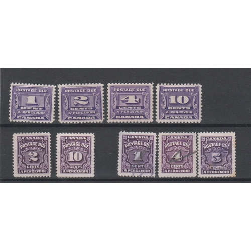 123 - Canada 1933-65 - Postage Due SG D14, D17 u/m set, SG D9, D24 u/m, D28, D21-D22 pencil cancelled, cat... 