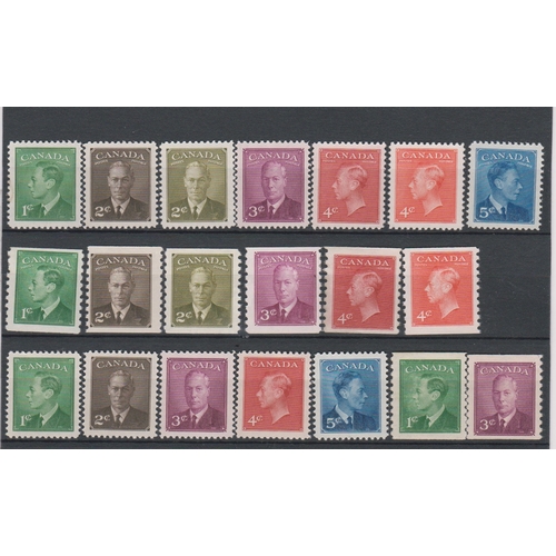 132 - Canada 1949-51 - George V SG414-418 u/m set, SG419-422a u/m coil stamp set, SG424-428 u/m set, SG429... 