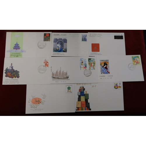 141 - China 1983 - 87 - Group of (6) commemorative FDCs and (2) postcards all unaddressed with (4) FDC can... 