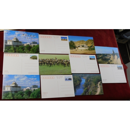 148 - China -  Chinese Language Folder of (10) prepaid scenic postcards with 4f postal rates reflecting th... 