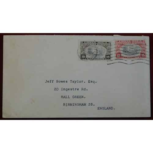 160 - Costa Rica small assortment of covers and early GPO Stationery card (mint) and 1947 Roosevelt set on... 