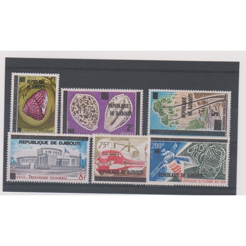 175 - Djibouti Republic 1977 - opts, SG687-688, 695, 702, 705-706 u/m