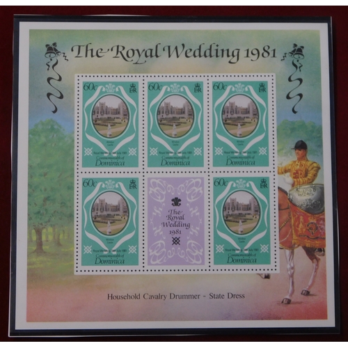 176 - Dominica 1981 - Royal Wedding, SG747-749a u/m set x2 shades, SGMS 750 u/m miniature sheet, SG747-749... 