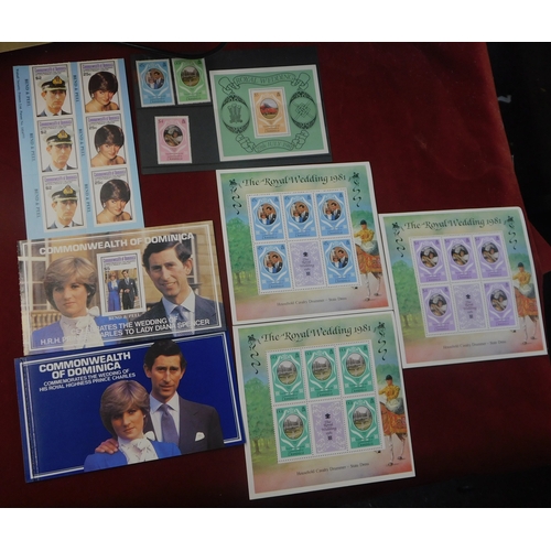 177 - Dominica 1981 - Royal Wedding SG747-749 u/m set, SG470 u/m miniature sheet, SG747-749 u/m set in 3x5... 