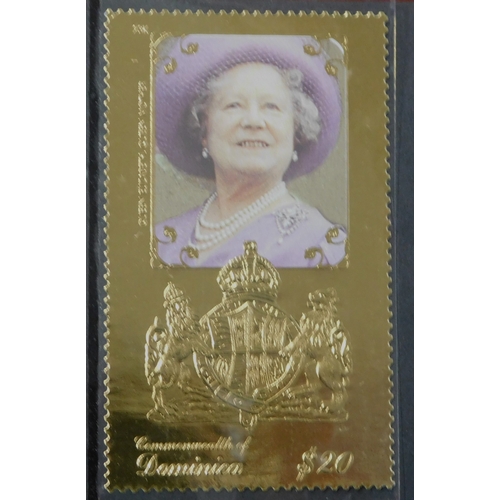 180 - Dominica 1995-99 - Queen Mother. lady of the Century souvenir sheet, Scott 1794, Queen Mother gold f... 