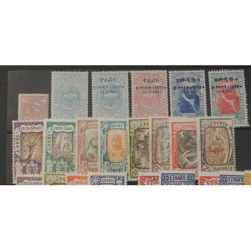 186 - Ethiopia 1894-1936 - Group of u/m stamps (49) with no duplications, cat value £90.95