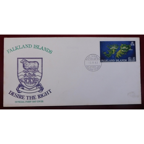 193 - Flakland Islands 1982-1984 - Group of (4) unaddressed FDCs cancelled Port Stanley