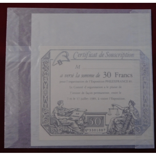 232 - France 1989 - Phikexfrance lit - stamp exhibition invitation pack with 2 pairs of SG2761 blocks of (... 