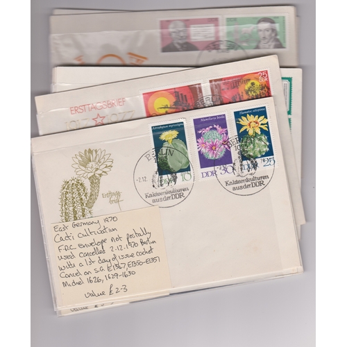 300 - East Germany 1970 - 77 - Group of (18) unaddressed cachet cancelled FDCs all different