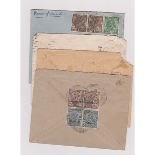 364 - India 1936 -  Group of (4) OHMS envelopes posted to Capt. Waters of the 3/8th Punjab Regt, Poona set... 