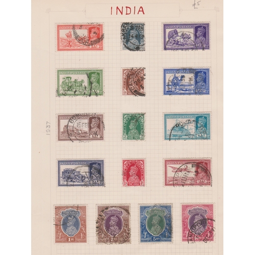 368 - India 1937-1942 - Used collection on (7) pages with good George VI postage stamp runs and all reigns... 