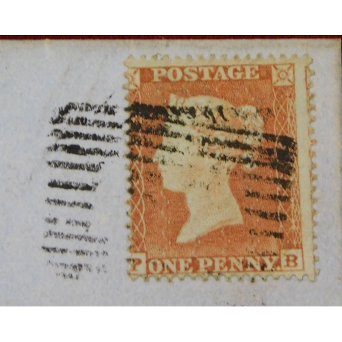 37 - 1854 - EL posted to Paisley cancelled with Scotland rectangular numeral strike on SG36, 1d stamp, co... 