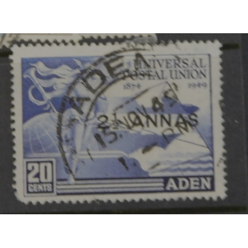 39 - Aden and Protectorate States 1937-48 - m/m and used on stock pages (47) cat value £116.10