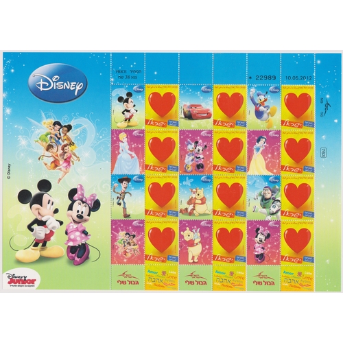 394 - Israel 2009 - Love, Disney sheetlet of (12) SG1947 u/m mint