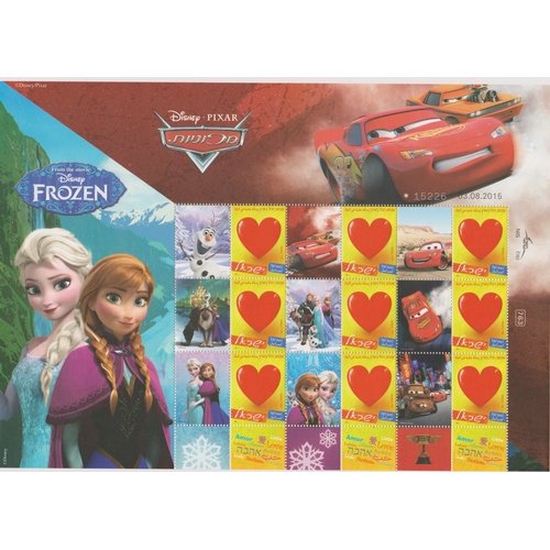 398 - Israel 2015 - Disney Amor, sheetlet of (12), Disney 'Frozen' u/m mint