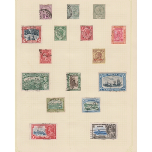 408 - Jamaica 1889-1970 - Collection of (93) m/m and used definitives and commemoratives on (6) pages,