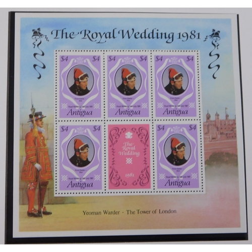 42 - Antigua 1981 - Royal Wedding 1st issue, SG702 - 704 u/m set, SG MS705 u/m miniature sheet, SG702-704... 