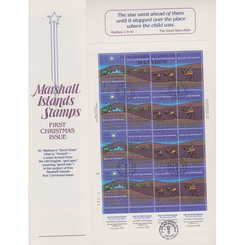 474 - Marshall Islands 1984-89 - (22) descriptive FDC pages all different with complete issue sets, sheetl... 