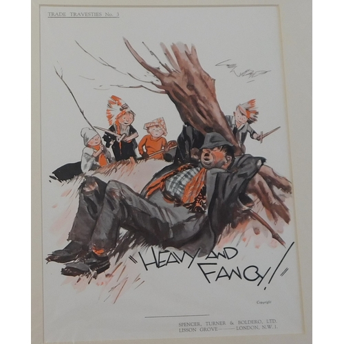 502 - Vintage Colour Print - 'Heavy and Fancy' Trade Travesties No.3, Published Spencer, Turner & Bolero (... 