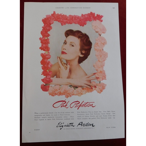 538 - Elizabeth Arden 1953 - Full page colour advertisement 'Pink Perfection - Lipstick, Eye Shadow etc 9