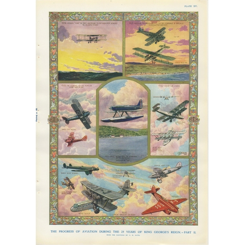 540 - Aviation 1935-colour prints-The Progress of Aviation during the 25 years of King Georges Reign-Part ... 