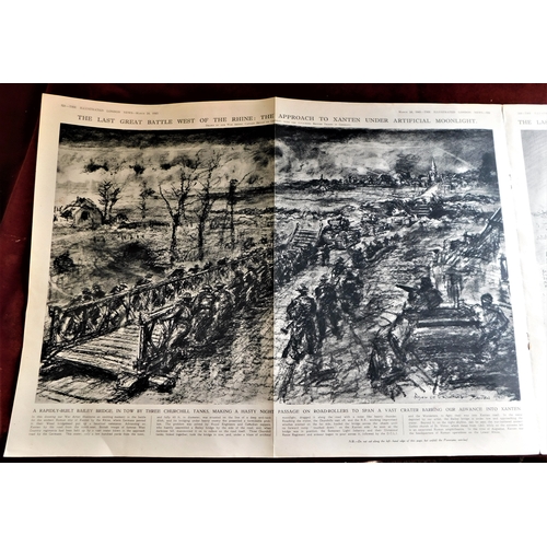 543 - Illustrated London News 1945-(24th March) supplement-a remarkable four page panoramic war artist dra... 