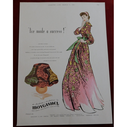547 - Moy Gashel Fabric 1951 - Full page colour advertisement 'I've made a Success! 