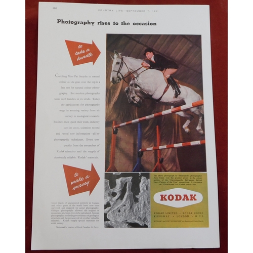 551 - Kodak 1951 - Full page colour advertisement 'Photgraphy rises to the occasion! Pat Smythe horse jump... 